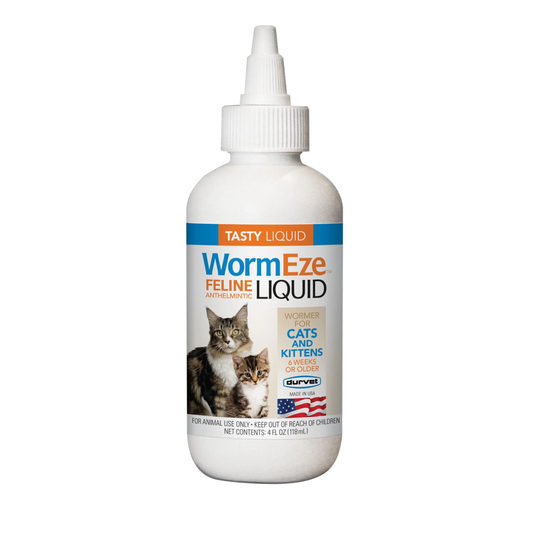Durvet WormEze Feline Liquid Wormer for Cats & Kittens 4oz