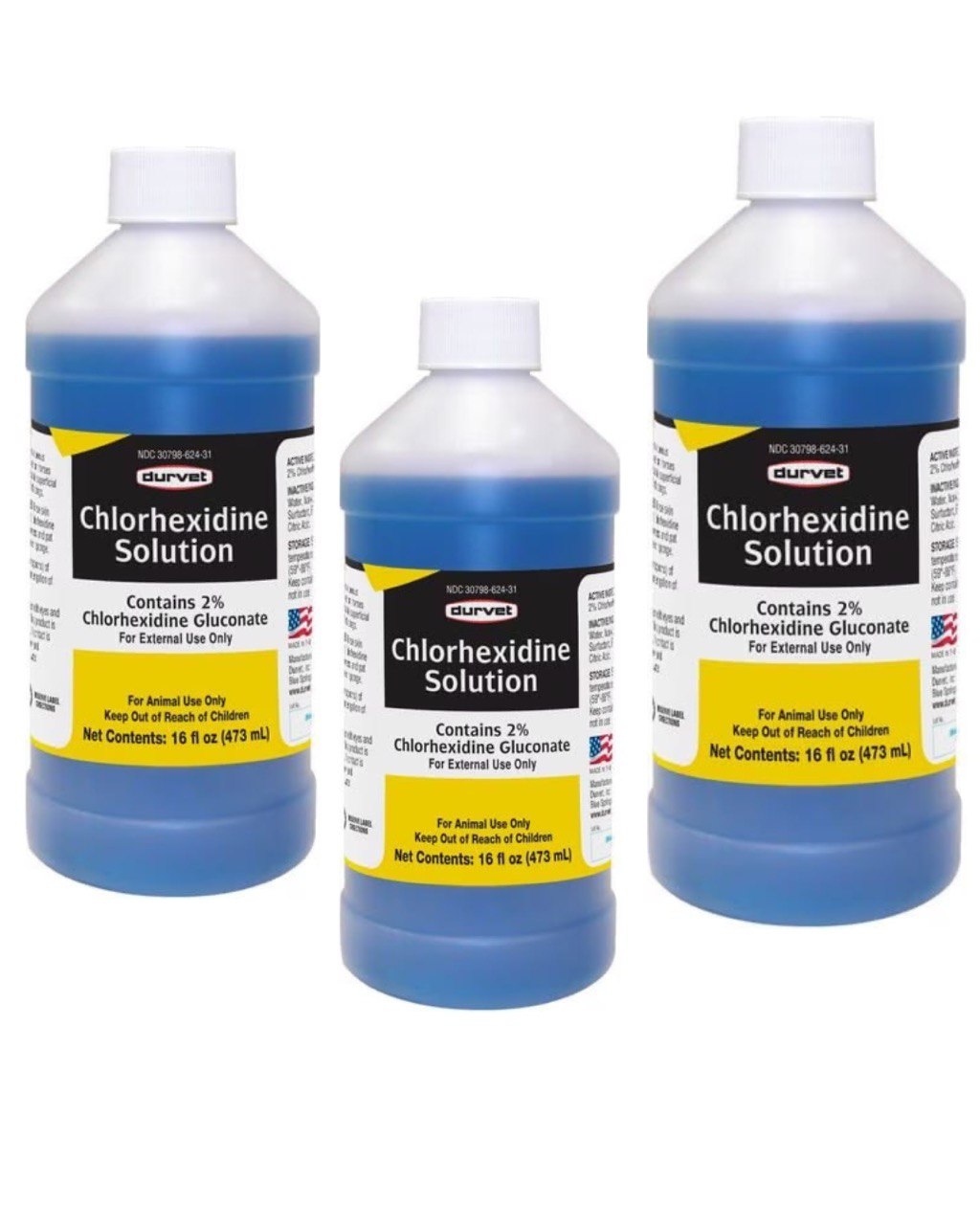 Durvet Chlorhexidine Solution Horse Antibacterial Wound Cleaner, 16-fl oz bottle